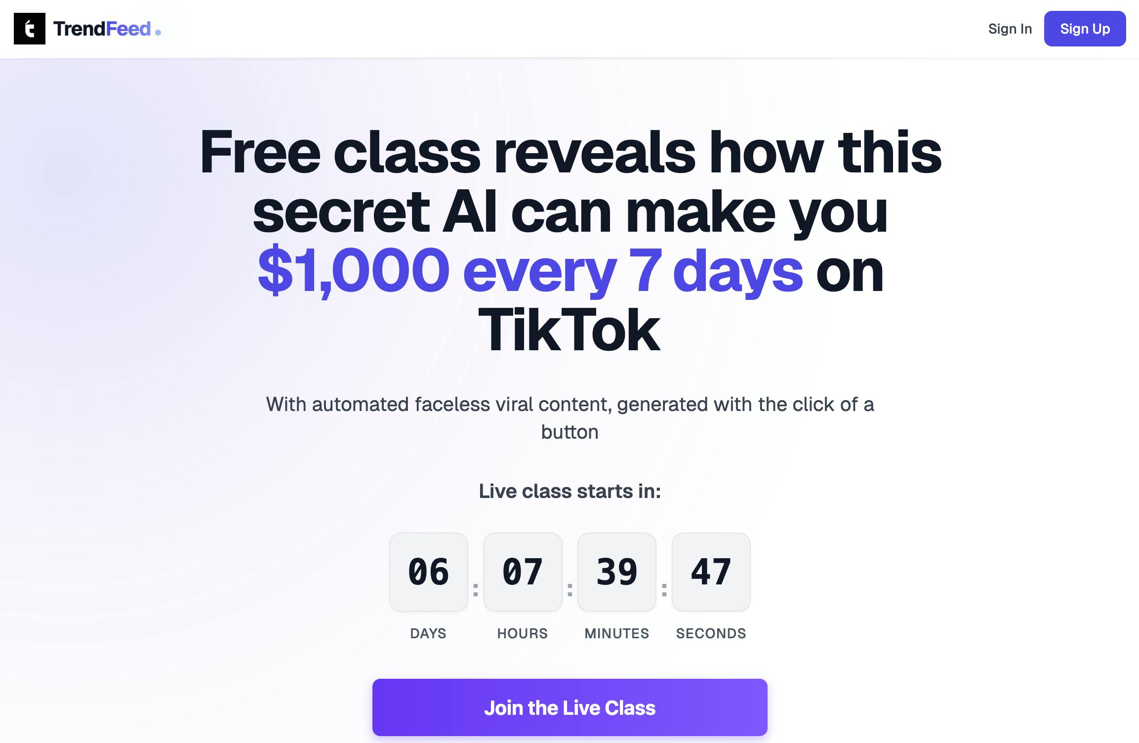 图1:TrendFeed首页